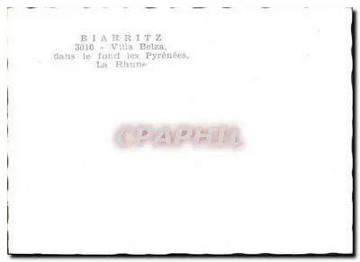 Biarritz — Villa Belza, no fundo as Pirineus, La Rhune — Verso