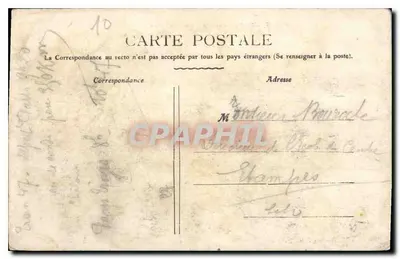 Stara pocztówka Troyes Panorama Wschód Widok wykonany z Madeleine — Rewers