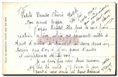 Juramento de Amor — pareja en traje de la época — PC Paris n°4536/1 — Reverso