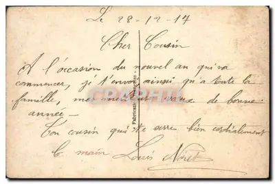 Kobieta w pelerynie trzymająca różę — Szczęśliwego Nowego Roku — DIX 1022/1 — Rewers