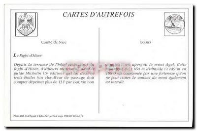 La Turbie (Alpes-Maritimes) — Widok na Rigbi-d'Hiver i Mont Agel — ND Phot. — Rewers