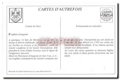 La Turbie — Troféu de Augusto — Édito-Service S.A. n° 12 465 62 16 — Verso