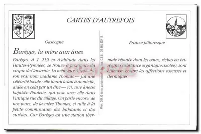 Barèges — La Madre de los Asnos con Paulette — Fototipia Labouche frères, Toulouse — Reverso