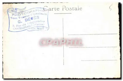 Gruppo di uomini in abito da città — esterno — G. DÉCÈS, Châtellerault — Verso