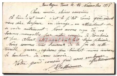 Portrait d'un jeune homme — Boulogne-sur-Mer, 14 novembre 1918 — Graphia — Rewers