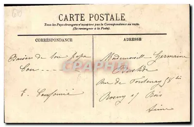 Compiègne — Park i ławka Napoleona I — LL. — Rewers