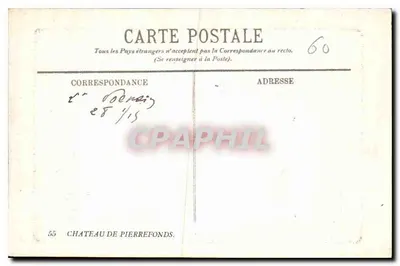 Zamek w Pierrefonds — Kominek Sali Prêux — L.L. — Rewers