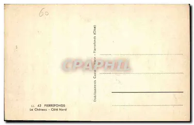 Zamek Pierrefonds — Strona Północna — Wydawca Varin, nr 60 — Rewers