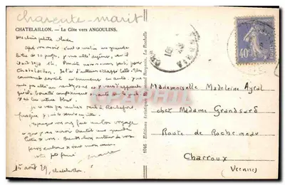 Ondas contra rochedos — Châtelaillo — Edições Artistic Artistic — Verso