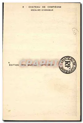 Zamek w Compiègne — Schody honorowe — Wydawnictwo Muzeów Narodowych — Rewers