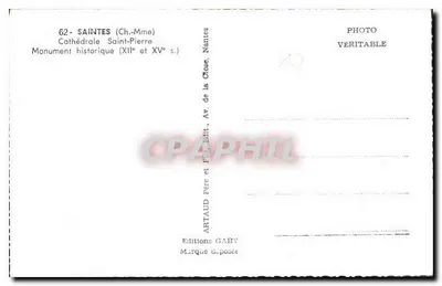 Saintes - Katedra Świętego Piotra — Zabytek (XII i XV w.) — Éditions GABY — Rewers
