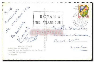 Royan — Pamiątka z Royan — Tito — Rewers