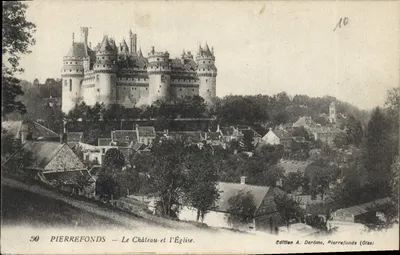 Pierrefonds — Zamek i Kościół — Wydawnictwo A. Derôme, Pierrefonds (Oise)