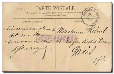 Pierrefonds — Zamek. — Część fasady i widok na stację. — LL. — Rewers