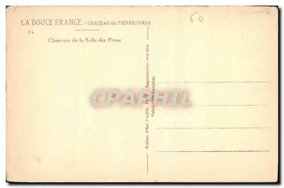 Kominek Sali Preux — Zamek Pierrefonds — Wydawnictwo Art Yvon, Paryż — Rewers