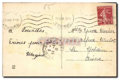 Lourdes — Najświętsza Panna Maryja z koroną — Phototype Laboche Frères, Toulouse — Rewers