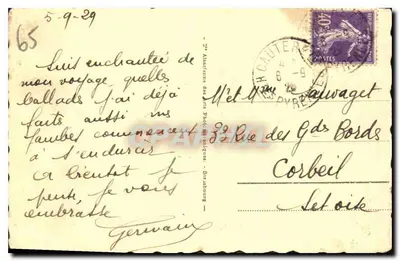 Cauterets — Wodospady Lutour — wydawca '3e Atelier des Arts Photographiques' — nr 57 — Rewers
