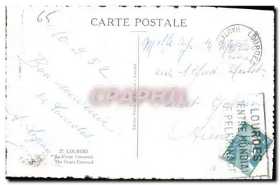 La Virgen Coronada — Lourdes — Edición Palaix — Reverso