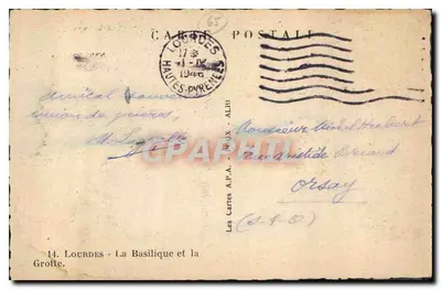 Lourdes — Bazylika i Góra — Karty A.P.A. - ALBI — Rewers