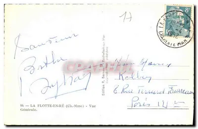 La Flotte-en-Ré — Visão Geral — Edição R. Bertard, Rochefort-sur-Mer — Verso