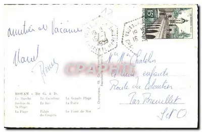 Royan — Ricordo di Royan — Editore L. Choroyneau, n°92 — Verso