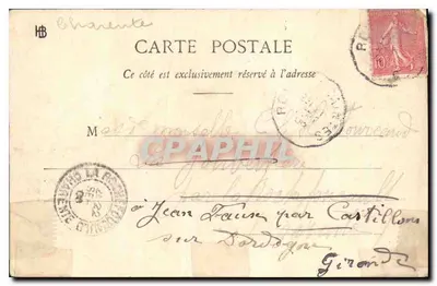 Royan-Pontaillac — Chalets sur les Rochers — Henne Grullier, 31, 42 bis et 44, rue Founouze, Lihourne — Verso