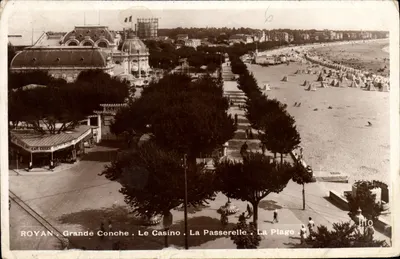 Stara pocztówka Royan Grande Conche Le Casino La Passerelle La Plage