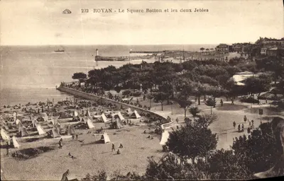 Royan - Le Square Botton et les deux Jetées — éditeur Picon, n° 232