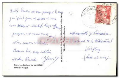 Les Rochers de Vallières — Effet de Vague — M. Berlaud, Cour de la Martinique au Bromure — Rewers