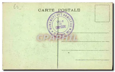 Monument aux Héros de la Patrie et du Droit — Compiègne — Éditeur Elie Bourson, n° 407 — Rewers