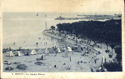 Royan - Le Square Botton — vue de la plage et du port — Éditions Charenie, n°9