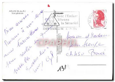 Arles — Vue générale — La Cigogne, éditeur — Verso
