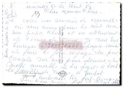 Widok z powietrza Starego Portu w Marsylii — Wydawnictwo TANDY, nr 13 — Rewers
