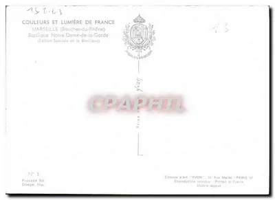 Basiliek Notre-Dame-de-la-Garde — Marseille — Edities van Kunst YVON — Achterkant