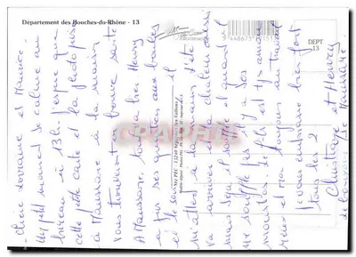 Departamento dos Bouches-du-Rhône — Carta postal turística com mapa e fotos de locais — Editor: PEC, Grasse — Verso
