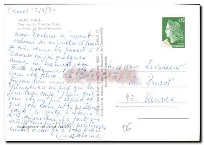 Saint-Paul — Widok na Stare Miasto, w oddali Morze Śródziemne — Wydawnictwo CAP, NICE — Rewers