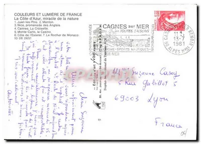 A costa da Azur — vista panorâmica — Éditions d'Art von Paris, n° 06 0651 — Verso