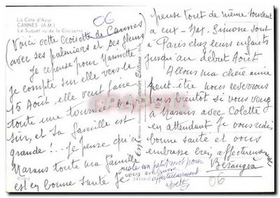 Cannes — Croisette i jej kwiaty — Éditions Marque d'Époque — Rewers