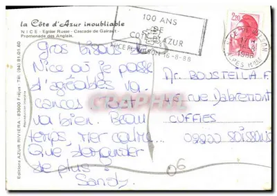 Nice — Kościół Rosyjski, Kaskada Gairaut, Promenada Anglijska — Wydawnictwo AZUR — Rewers