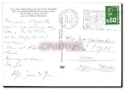Roquebrune-Cap-Martin — Pittoreski zamek dominujący nad wioską — Gauleurs Naturelles, OF. 42 — Rewers
