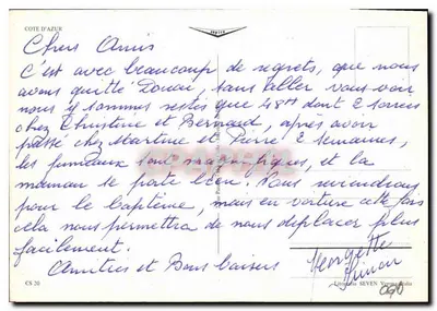 Cagnes-sur-Mer — widok plaży ramionem z kamienia — wydawca Litorofia Seven Verona Italia, nr CS 20 — Rewers