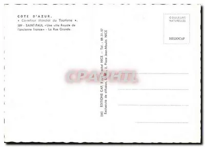Saint-Paul - La Rue Grande — Edições CAP, série 589 — Verso