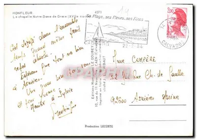 Honfleur — A capela Nossa Senhora da Graça (século XVI) — Edições Goubey — Verso