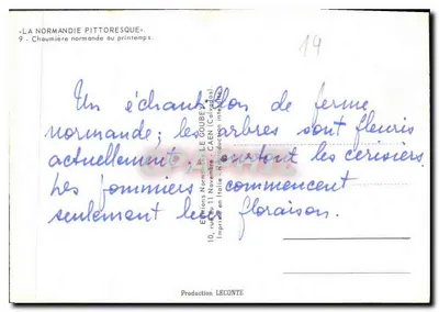 Chalé normando — primavera — Edições Normandas LE GOUBEY, n°9 — Verso
