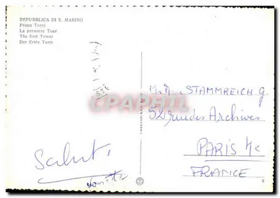 La Prima Torre — Saint-Marin — wydawca Martari & Cie, nr 52 — Rewers