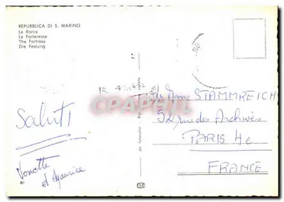La Rocca — Forteresza San Marino — Stara pocztówka FOTOCOLOR nr 61 — Rewers
