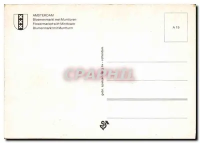 Amsterdam — Bloemenmarkt z Munttoren — gebr. spanjerberg nv — Rotterdam A 19 — Rewers