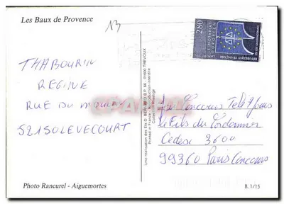 Les Baux de Provence — ruínas antigas — Foto Rancurel - Aiguemortes, B.1/15 — Verso
