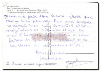 Arles - Il chiostro di San Trofimo (XII secolo) — Editore Estel, n° 10056 Z — Verso
