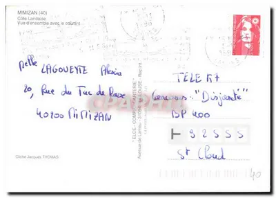Mimizan — Vista geral com a corrente — Editora ELCE-COMPA-CARTERIE — Verso
